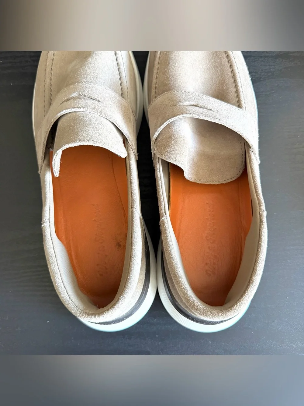 Wolf & Shepherd Men’s Crossover Penny Loafers Sneakers Sz 11 M Beige Suede EUC